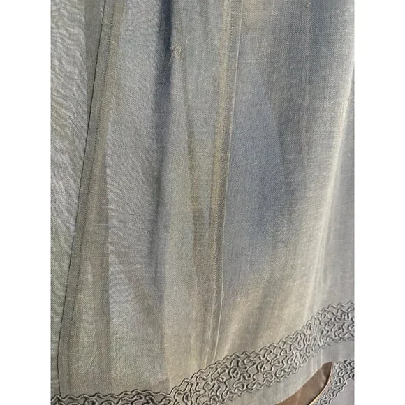 Antique 1910's French Voile Black Skirt Soutache Velvet Embellished XS - Picture 9 of 16